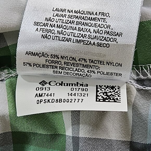 Columbia Shirt Men L Plaid LS Roll Up Tab Pockets Outdoor Sun Protect Vents Mesh - Picture 14 of 16